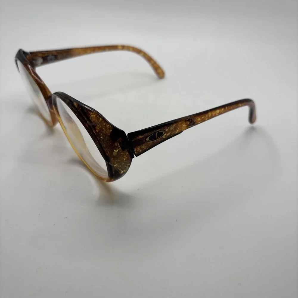 CHRISTIAN DIOR Vtg Oversized Eyeglasses 2019 10 GERMANY Amber Lucite Frame w/bag